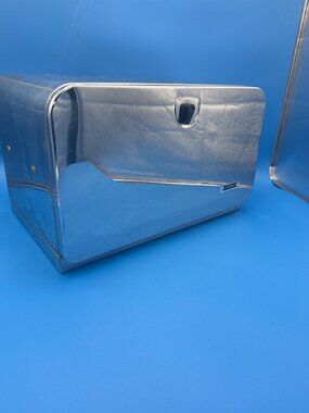 Vintage Chrome Bread Box Metal Retro Kitchen 1950's Cottagecore Grandmacore MCM